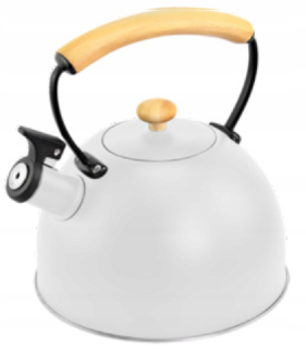 Cook Line tradičná oceľová kanvica 2,5 l, biela